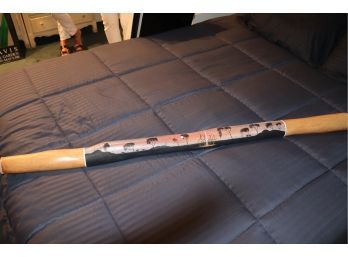 Hand Painted Australian Digeridoo Musical Instrument Signed Tommy Crow
