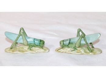 Pair Of Herend Porcelain Grasshoppers