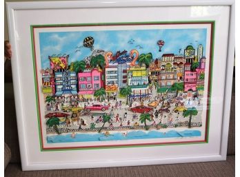 Oversized Charles Fazzino Signed & Numbered Artwork 'South Beach'