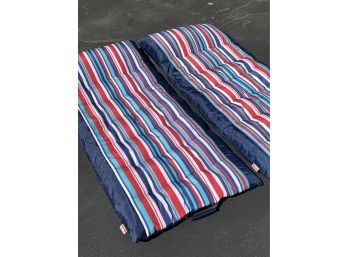 Pair Of Multicolored Striped Pool Floats By Big Joe