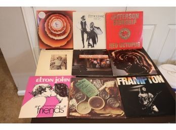 Lot Of 9 Vintage Records With Elton John, The Guess Who, Rolling Stones & More