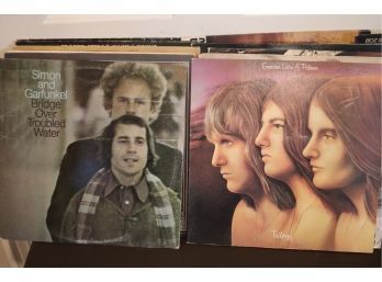 Lot Of 13 Vintage Records With Van Morrison, Loggins & Messina, Simon & Garfunkel & More