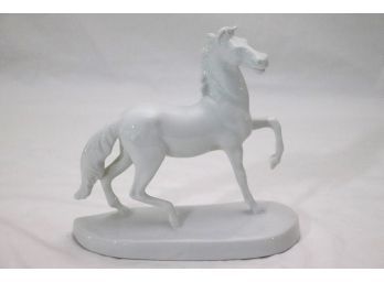 Noble Looking Herend Porcelain White Prancing Horse
