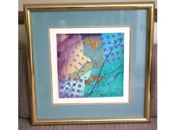 Frank Rowland Mixed Media Abstract In Contemporary Frame