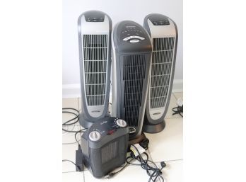 Lot Of 4 Portable Heaters By Ceramic & Sunbeam