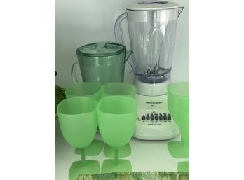Outdoor Fun With 8 Plastic Wine Glasses, Hamilton Beas H Blender, Serving Tray & More