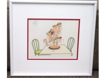 Original Limited Ed. Serigraph Cel Tof The Pink Panther Titled Pink Spaghetti By Friz Freleng