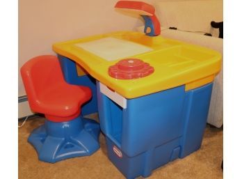 Colorful Plastic Little Tykes Drafting Table & Swivel Chair