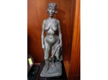 Unique Patinated Finish Ceramic Mold Sculpture Of Nude Woman