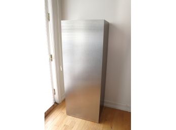 Contemporary Pedestal Great For Your Art Sculptures Nice Polished Brush Nickel Veneer Finish