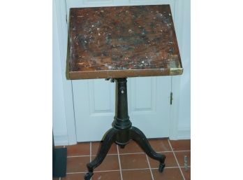 Vintage Draft Table With Heavy Metal Ornate Base Industrial Style Would Look Amazing With A New Table Top!