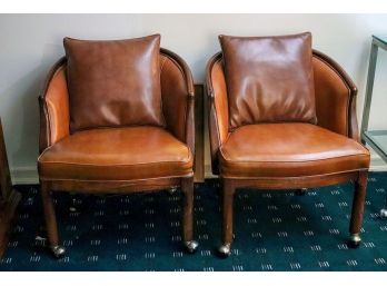 Pair Of Vintage Leather Club Chairs