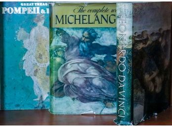 Collection Of Books Titles Include Michelangelo, Great Treasures Of Pompeii & Herculaneum