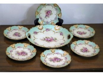 Vintage Limoges France Includes 1 Larger Plate/Tray & 6 Smaller Dessert Plates With A Beautiful Floral Pattern
