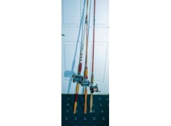 Collection Of Assorted Fishing Rods Sea Master 150-D, Penn Peer, Penn 160 Preowned In Used Condition