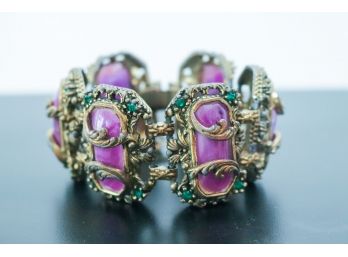 Vintage Bracelet With Purple Stone Inserts