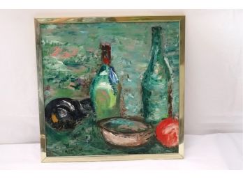 Still Life Painting Signed By Artist Marion Engel 1954