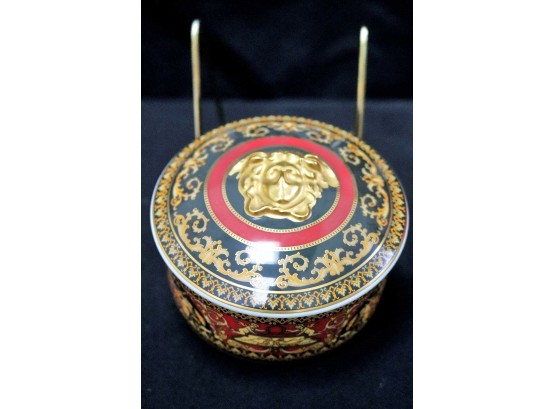 Versace Medusa Red Trinket Box With Lid & Small Egg Cup By Rosenthal Studio Line Germany