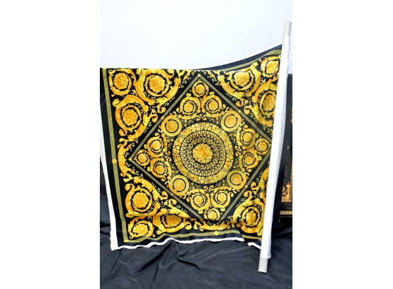 Versace Barocco Print Velvet Fabric Measures Approximately 52 Inches X 52 Inches