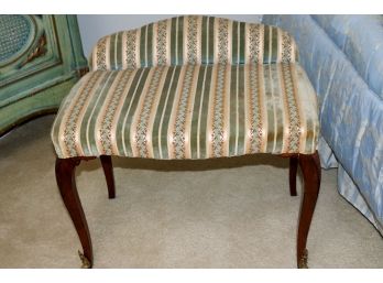 Custom Vanity Bench With Striped Velvet Like Fabric