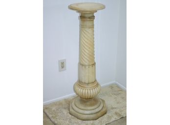 Vintage Twisted Marble Column Pedestal
