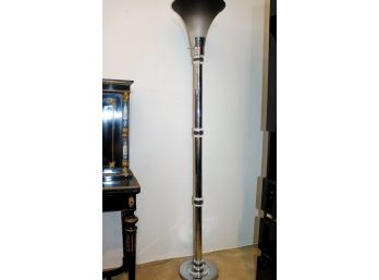 Tall Heavy Retro Floor Lamp Made With Chrome & Lucite