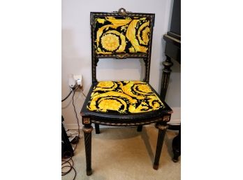 Vintage French Country Style Chair With Custom Versace Velvet Fabric