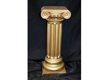 Vintage Plaster Column Pedestal With A Bronze Like Patinated Finish
