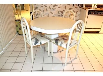 Retro 80s Style Formica Veneer Table With 4 Chairs
