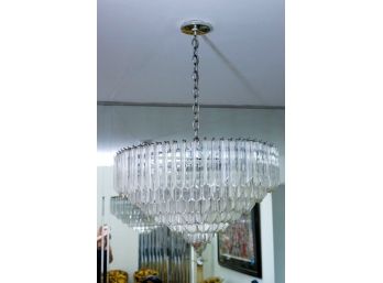 Stunning Cascading Lucite Chandelier Appx 24 Inches X 14 Inches