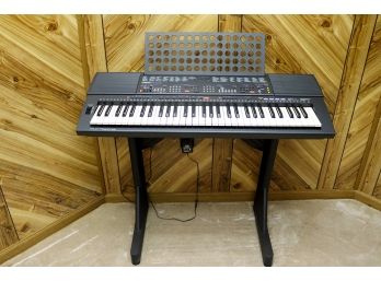 Yamaha Psr-500 Digital Keyboard With Stand As Pictured, Powers Up In Working Condition
