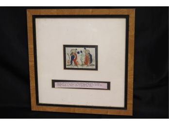 Antique Hand Painted Watercolor On Parchment Of Apostles Peter & Paul Attrib.to Louis Fruytiers