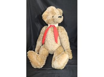 Oversized Handmade Toy Bear With Red Tie & Collar