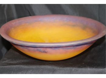 Art Glass Bowl Signed: Muller Freres, Luneville France