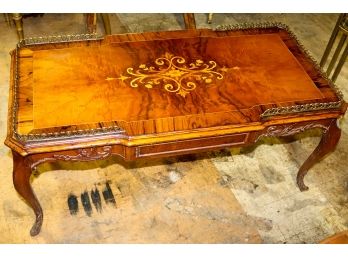 Elegant Inlaid Mahogany Coffee Table With Brass Gallery