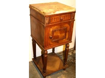 Antique French Humidor With Onyx Top & Lined Interior