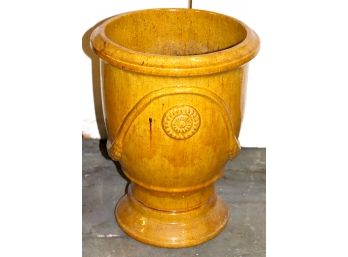 Country French Mustard Color Ceramic Glazed Planter