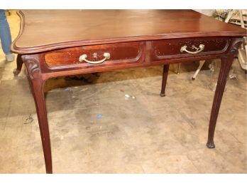 Art Nouveau Mahogany Desk Or Vanity Table With Nice Scrolled Detailing