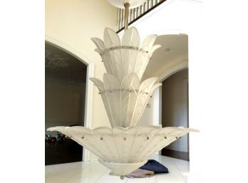Amazing Large 3 Tier Chandelier With Sabino Frosted Glass Shades