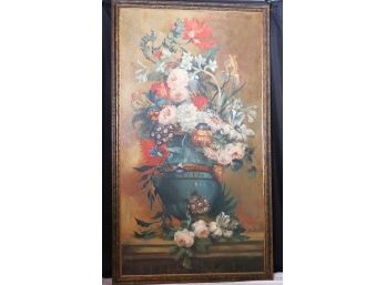 Beautiful Antique Still Life Of Elaborate Floral Display Signed By Artist