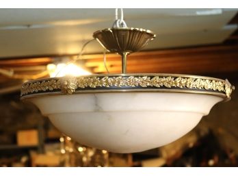 Classic Style Alabaster & Brass Pendant Chandelier