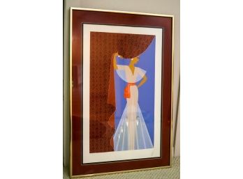 'The Curtain' Erte Signed & Numbered Art Deco Lithograph 210/300 In A Matted