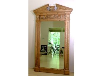 Oversized Carved Wood Empire Style Wall Mirror, Amazing Detailing Throughout Approx 55.5 Inches X 96 Inche