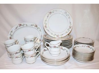 Everbrite Fine China Limoges Dessert Set With A Floral Pattern Along The Border Approx. 40 Plus Pieces In