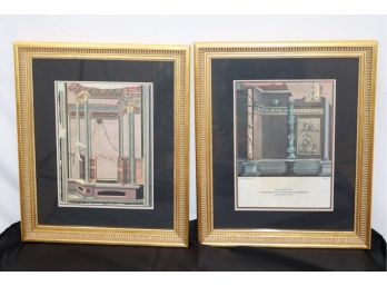 Set Of 2 Quattro Palmi Napolitani/Romani- Gio Morg. Teg. Del Framed Prints, In Quality Gilded Matted Frames