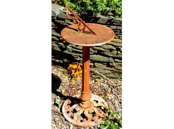 Vintage Cast Iron Sundial With A Natural Rustic Patina