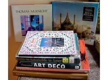Collection Of Books Titles Include Essential Art Deco, Thomas Mcknight, Views Of The Royal Pavilion, Autom