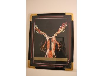 'Kiss Of Fire' Erte Signed Art Deco Lithograph 35/300 In A Unique Black/Gold Tone Frame