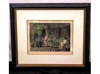 1876 Sir Lawrence Alma-Tadema. Pinx Cw. Sharpe Sculp Framed Engraving Of A Traditional Ceremony