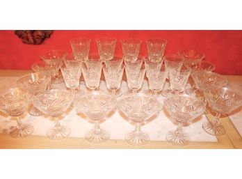 Set Of Waterford Crystal Lismore Wine & Champagne Glasses